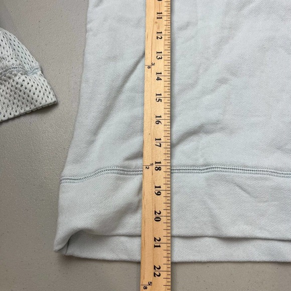 Rebecca Taylor Womens Hoodie Mesh Pullover Size L‎ Light Blue Drawstring - Picture 10 of 12